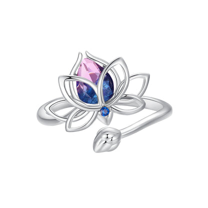 Sterling Silver Pavé CZ & Synthetic Tourmaline Ring