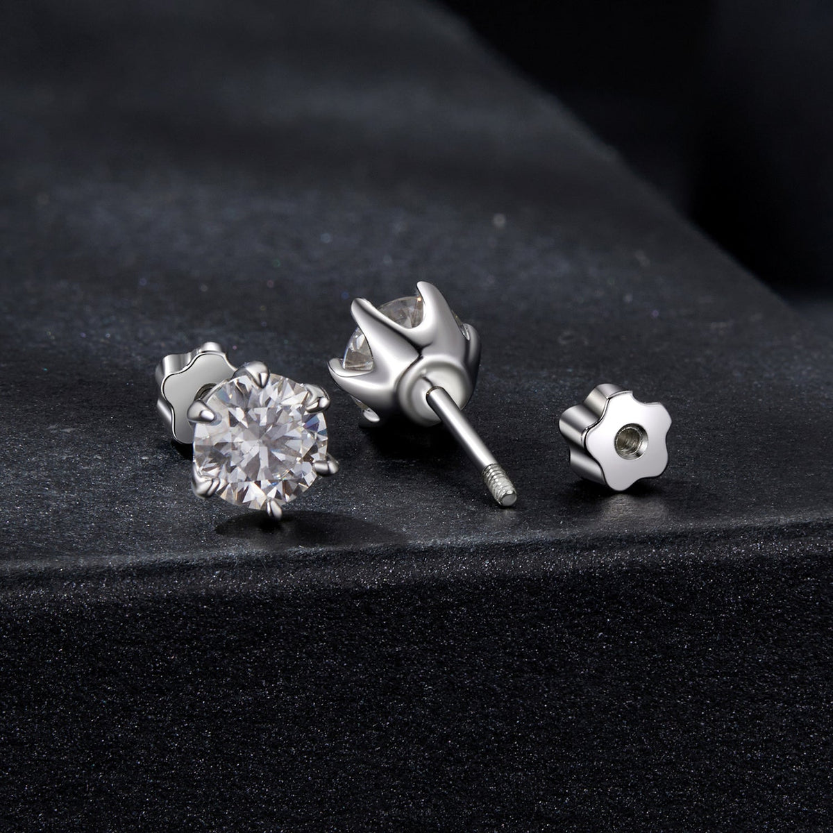 Sterling Silver Moissanite Stud Earrings
