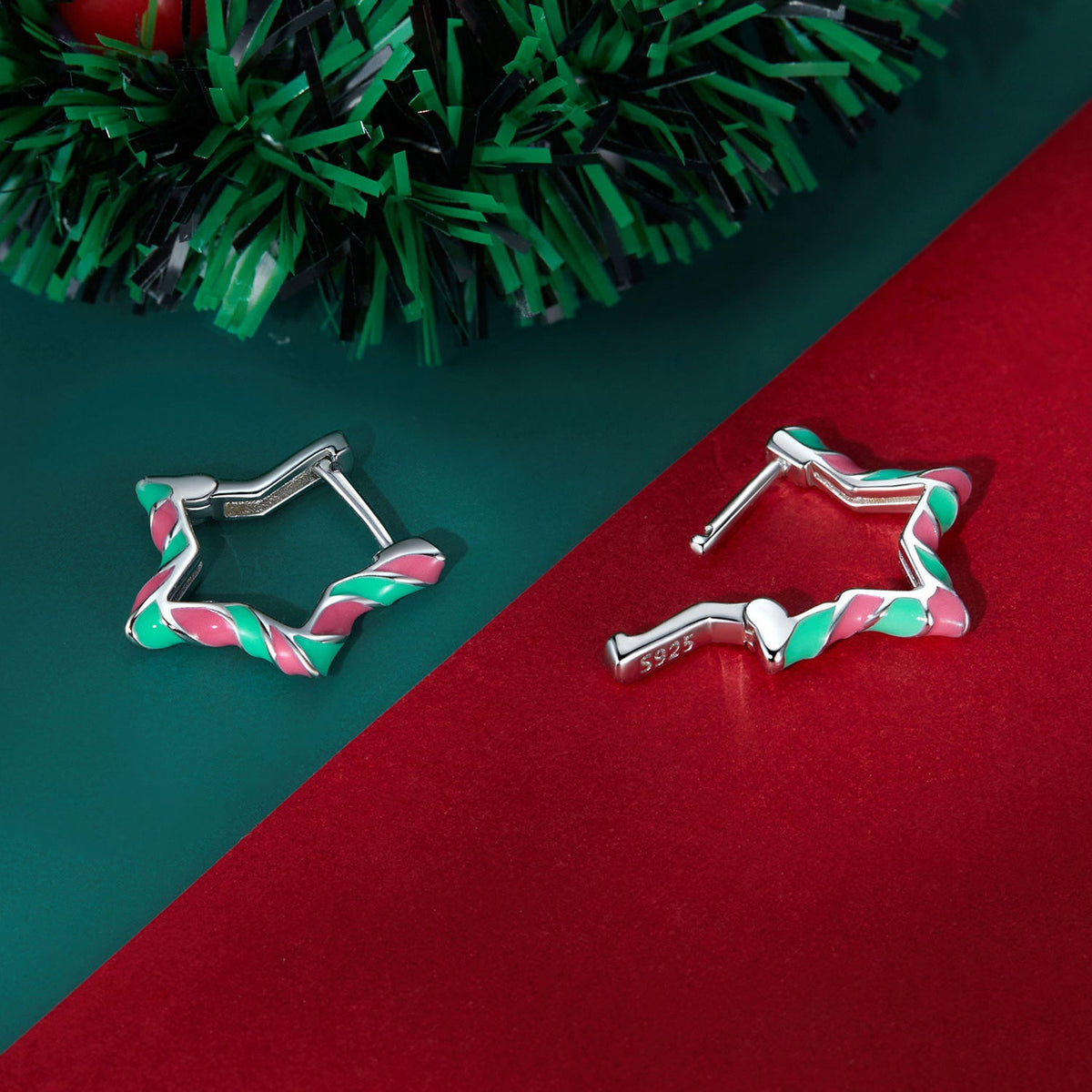 Sterling Silver Enamel Earrings