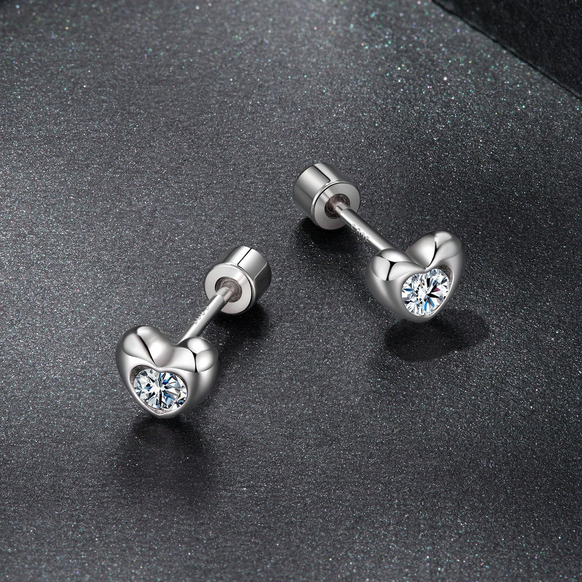 Sterling Silver Moissanite Stud Earrings