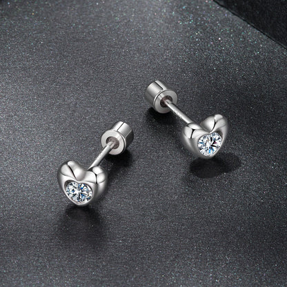 Sterling Silver Moissanite Stud Earrings