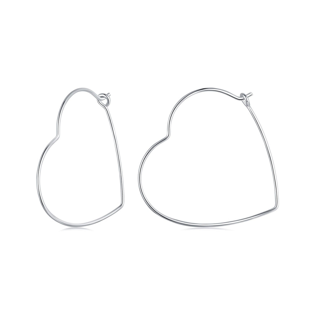 Sterling Silver White Gold Plated Hoop Earrings