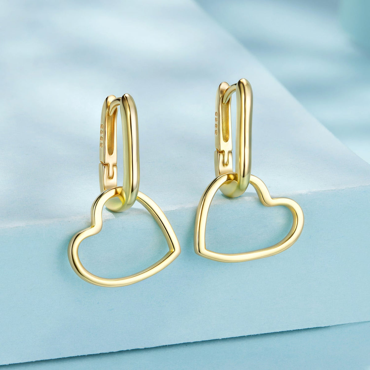 Sterling Silver Oxidized Silver Love Pendant Drop Earrings