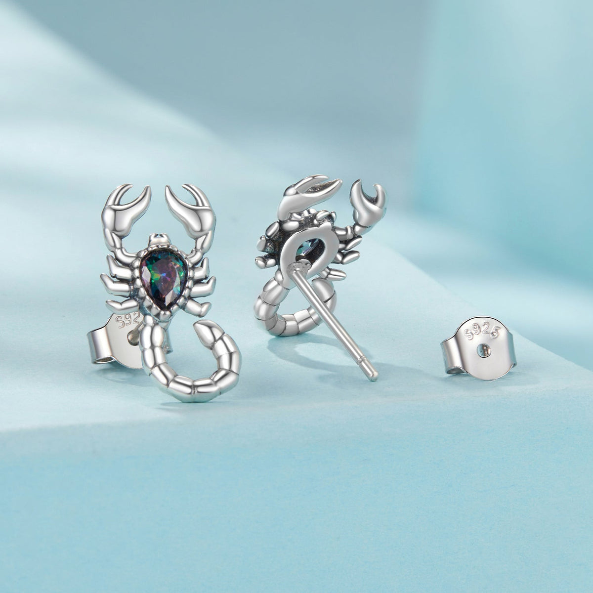 Sterling Silver Oxidized Pavé CZ Earrings