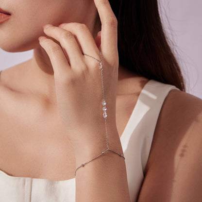 Sterling Silver White Gold Plated Pavé CZ Bracelet