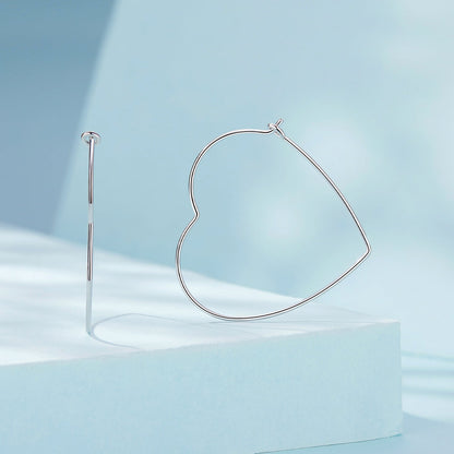Sterling Silver White Gold Plated Hoop Earrings