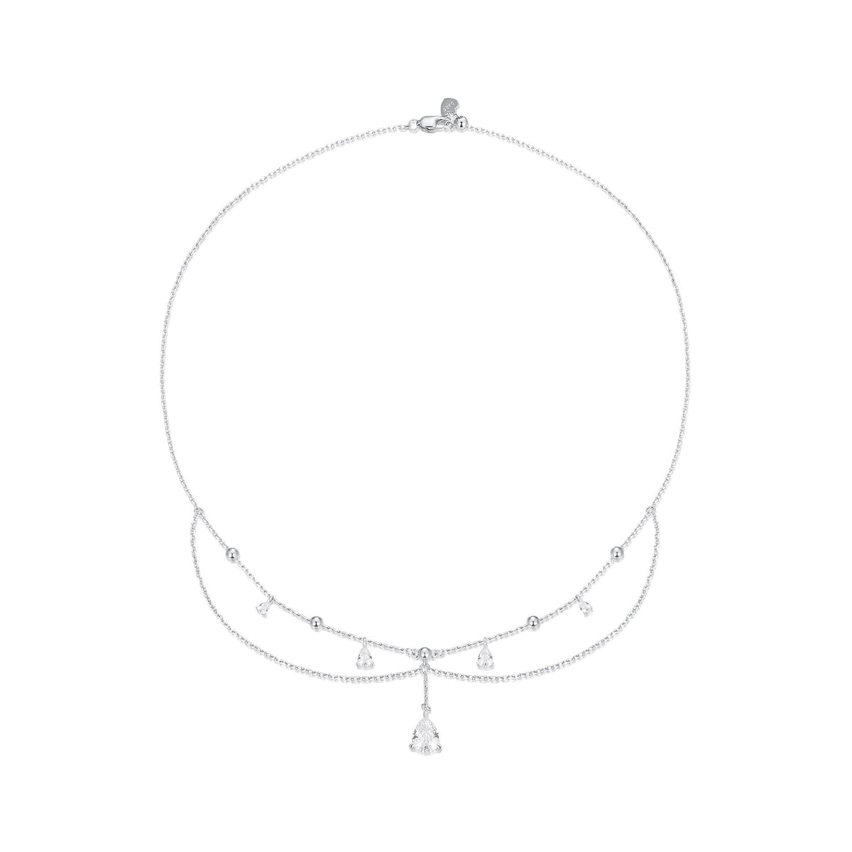 Sterling Silver Cubic Zirconia Pavé Necklace