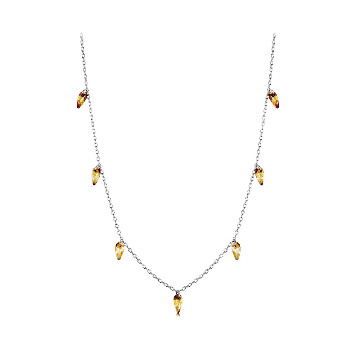 Sterling Silver Glass Bead Adjustable Necklace