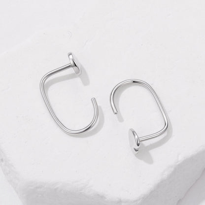 White Gold Plated Sterling Silver Brass Earrings