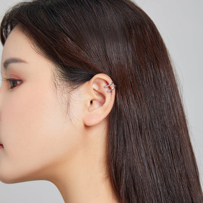 Sterling Silver Platinum-Plated Earrings