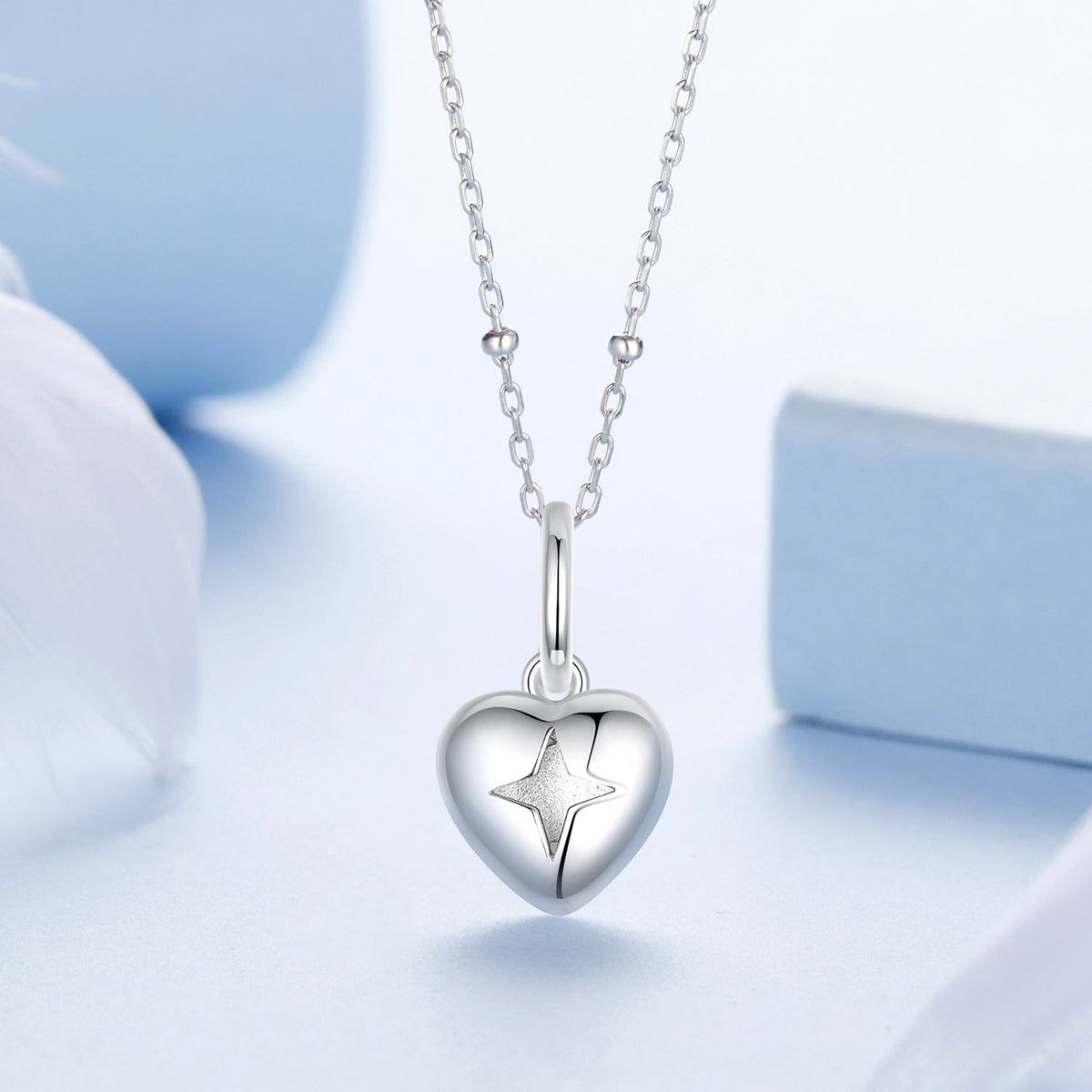 Sterling Silver White Gold Plated Pendant Necklace