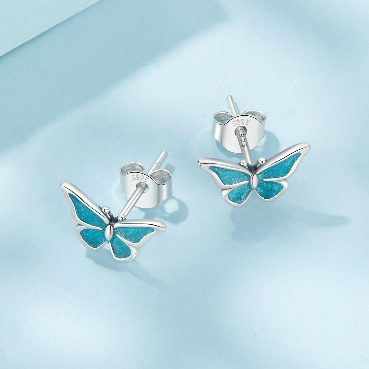 Sterling Silver Oxidized Enamel Earrings