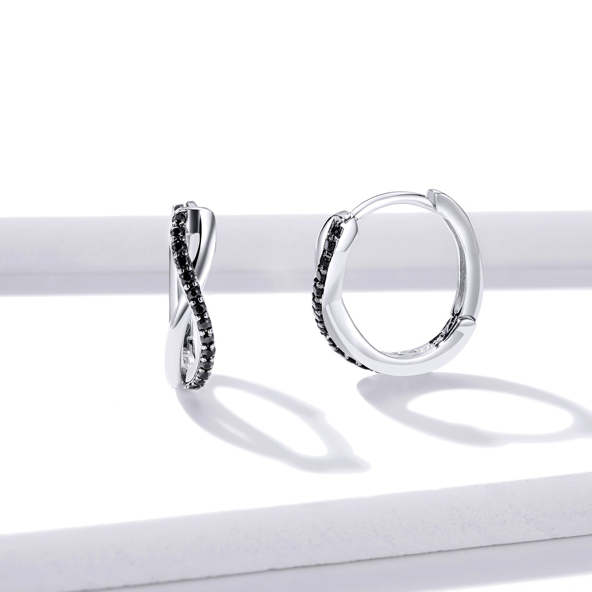Sterling Silver CZ Pavé Earrings