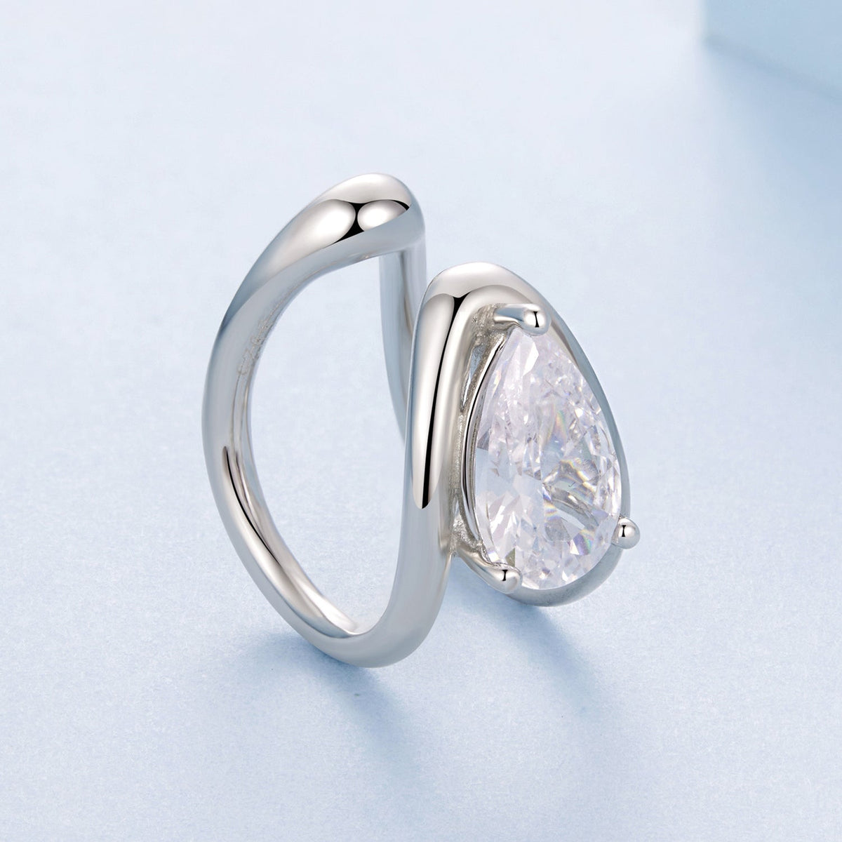Sterling Silver White Gold Plated Pavé CZ Hoop Earrings