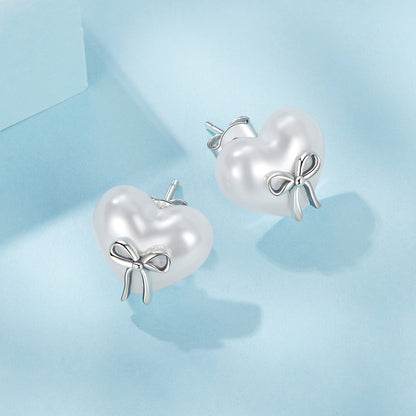 Sterling Silver Shell Pearl Drop Earrings
