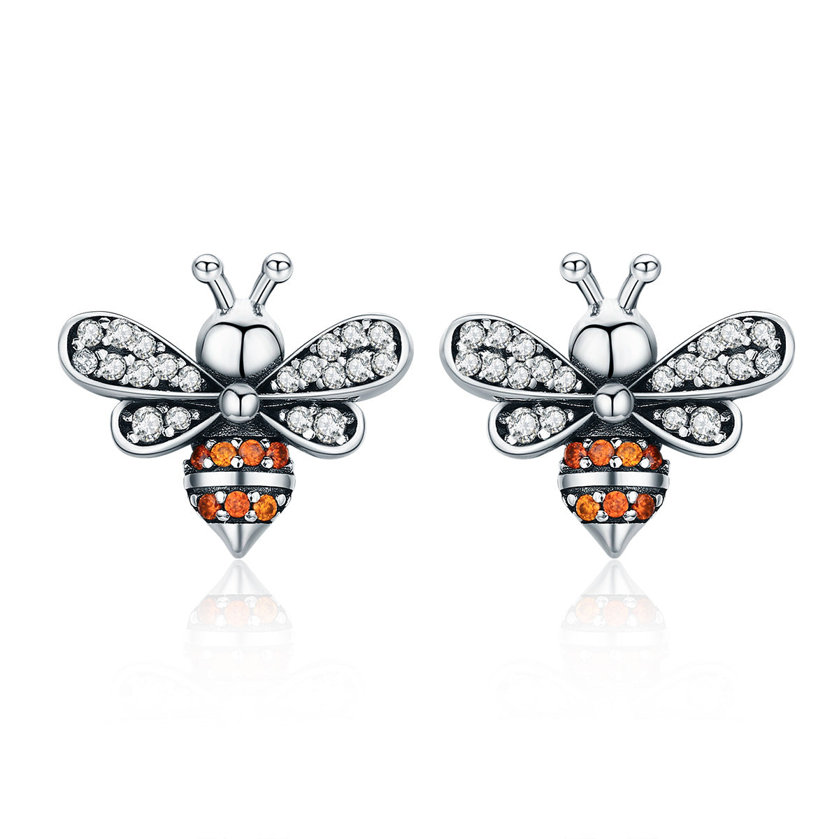 Sterling Silver CZ Pavé Earrings