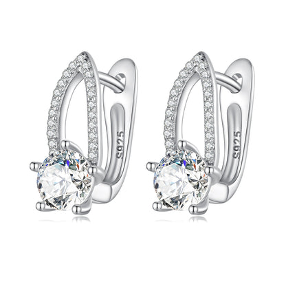 Sterling Silver CZ Pavé Earrings