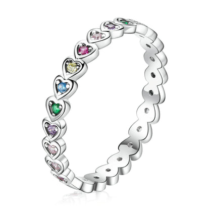 Sterling Silver & Platinum Plated Cubic Zirconia Pavé Ring