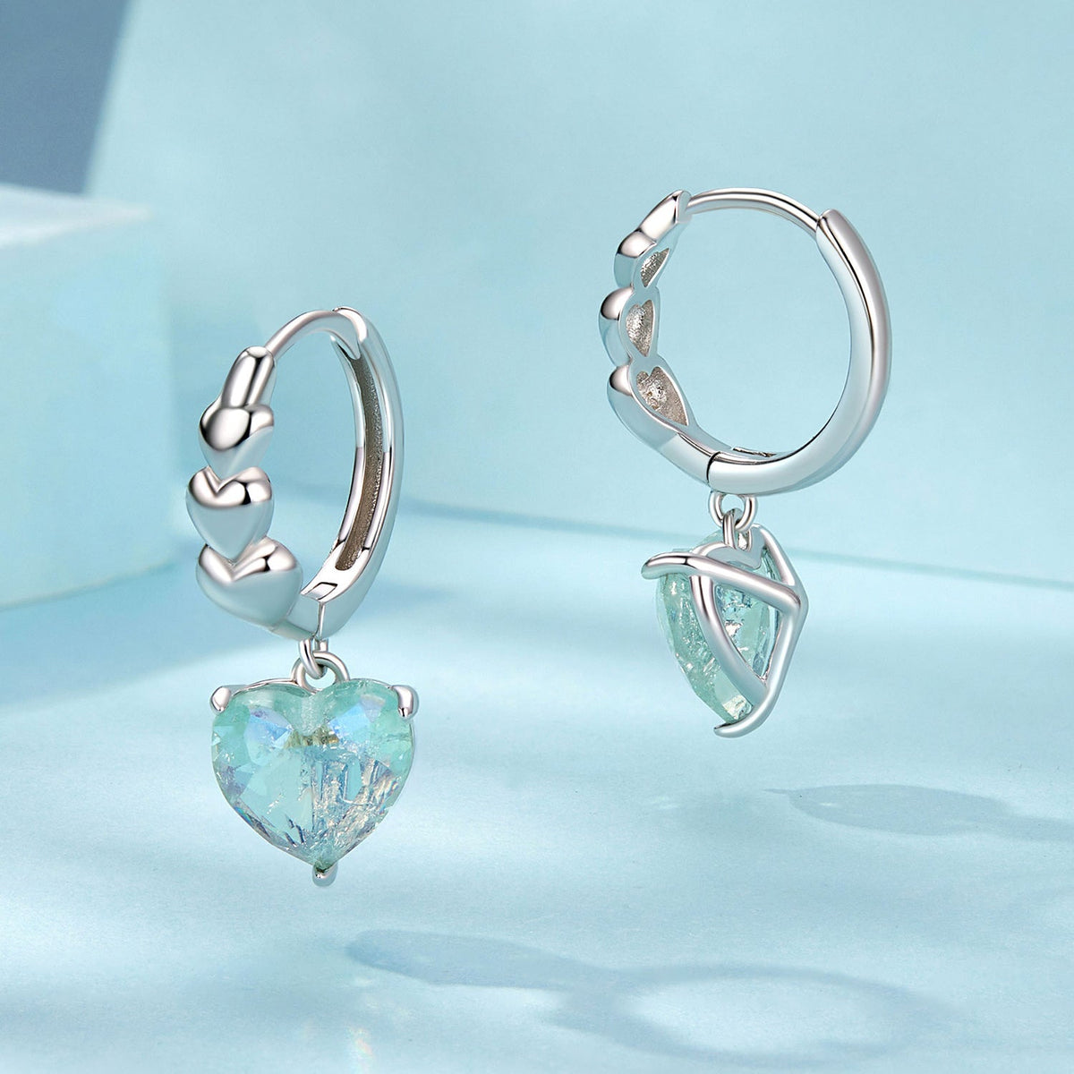 Sterling Silver Transparent Glass Earrings