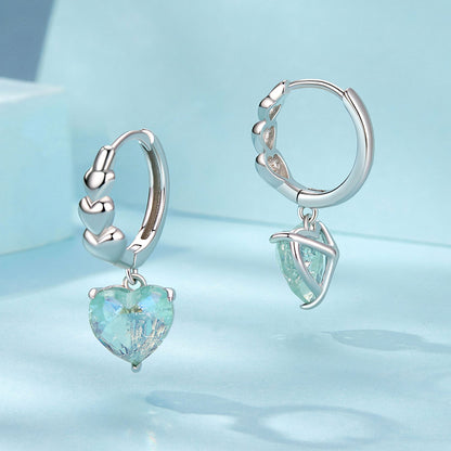 Sterling Silver Transparent Glass Earrings