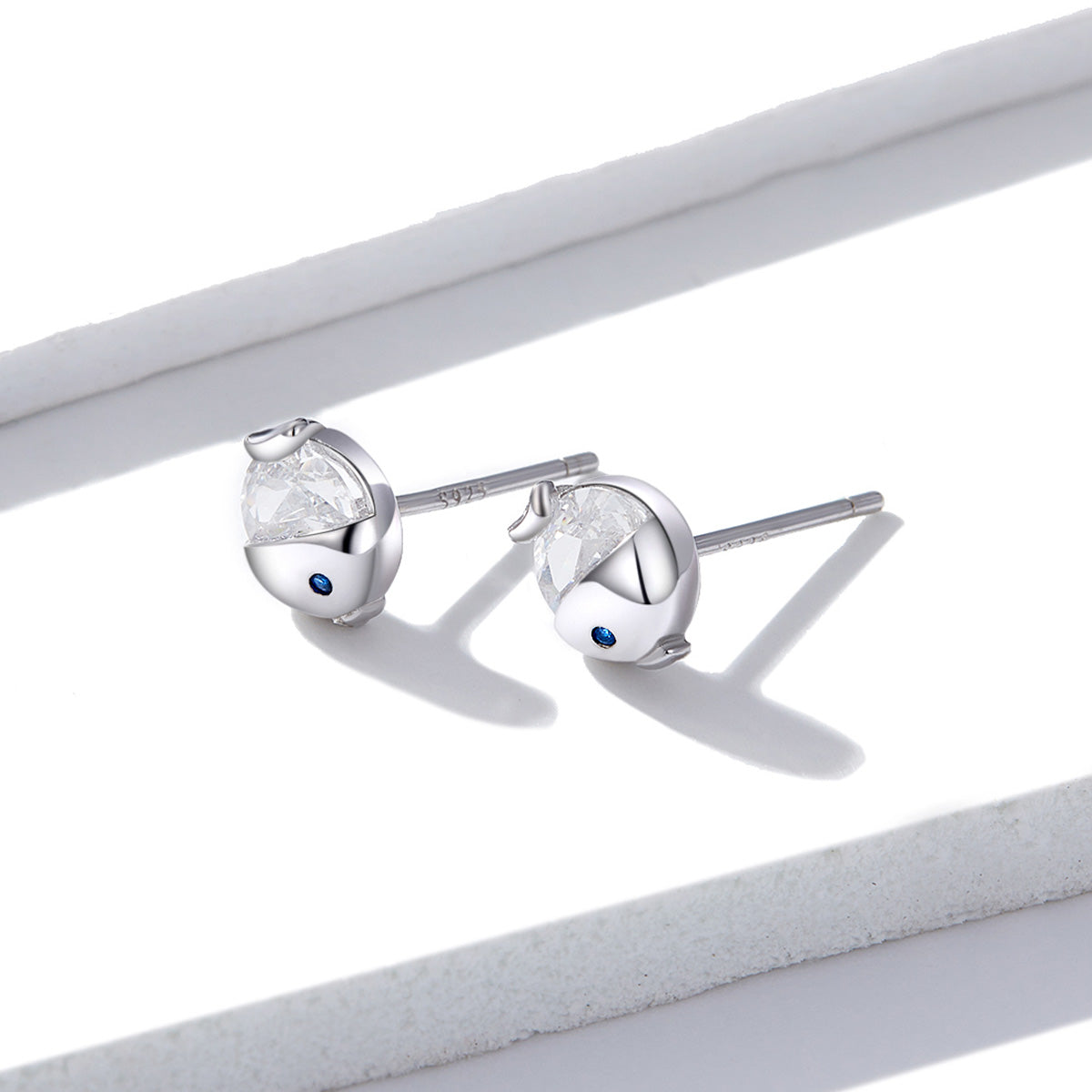 Sterling Silver Pavé Cubic Zirconia Stud Earrings