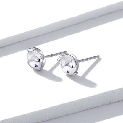 Sterling Silver Pavé Cubic Zirconia Stud Earrings