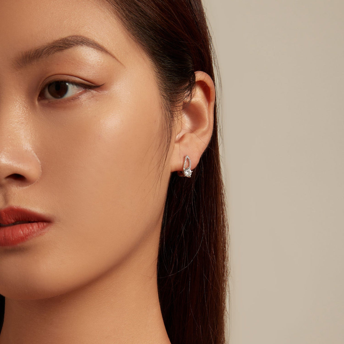Sterling Silver CZ Pavé Earrings
