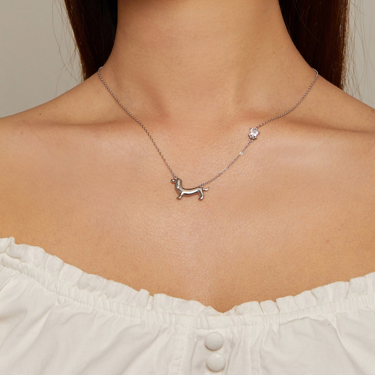 Sterling Silver CZ Pendant Necklace