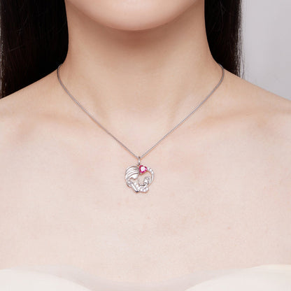 Sterling Silver Pavé CZ Pendant Necklace