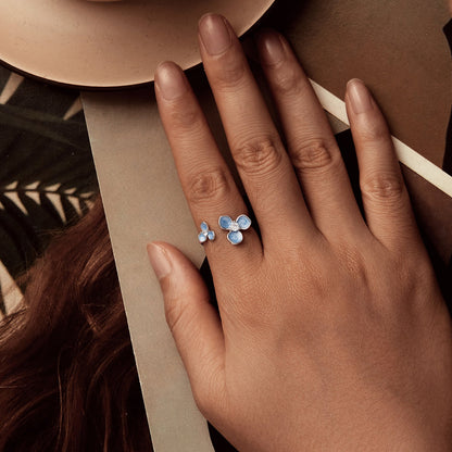 Sterling Silver Enamel and Pavé CZ Ring