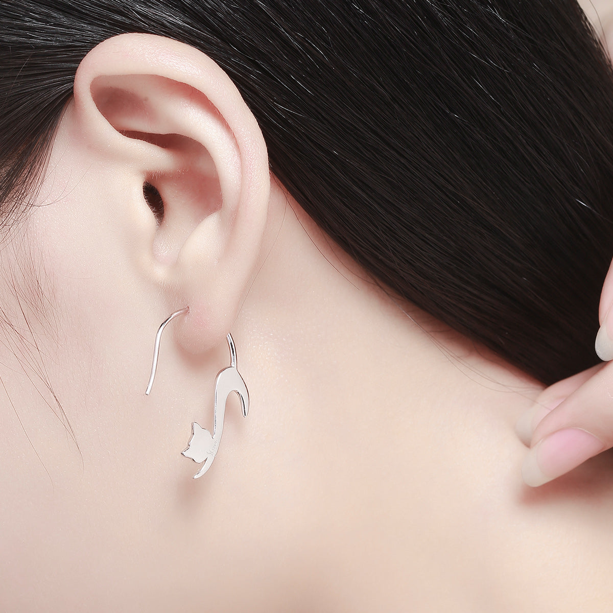 Sterling Silver Platinum Plated Drop Earrings