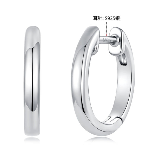 White Gold Plated Hoop Earrings