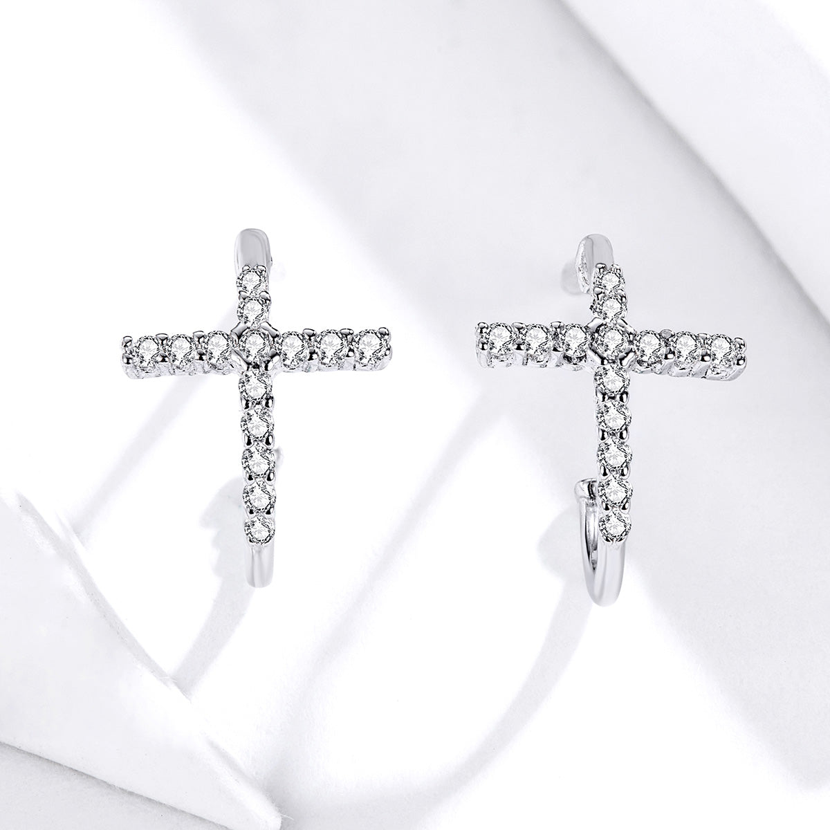 Sterling Silver Pavé Cubic Zirconia Earrings
