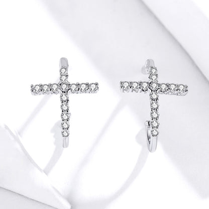 Sterling Silver Pavé Cubic Zirconia Earrings