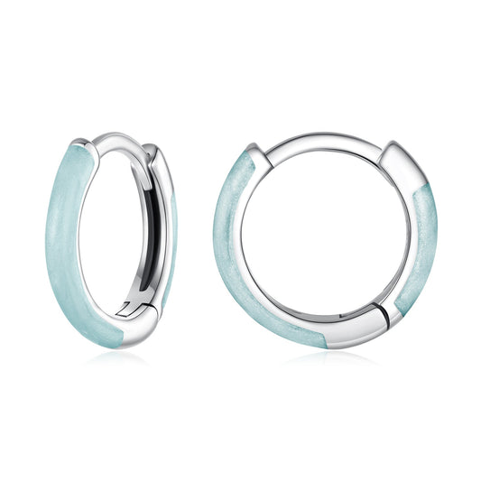 Sterling Silver Enamel Oxidized Earrings