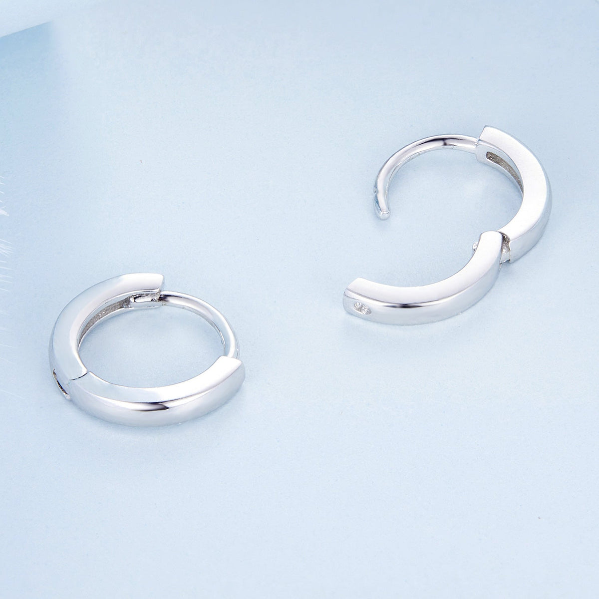 Platinum Plated Sterling Silver Hoop Earrings