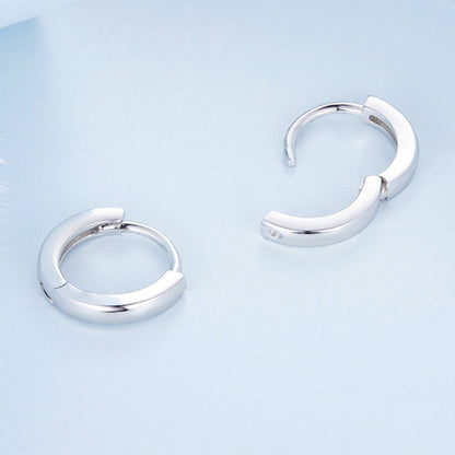 Platinum Plated Sterling Silver Hoop Earrings