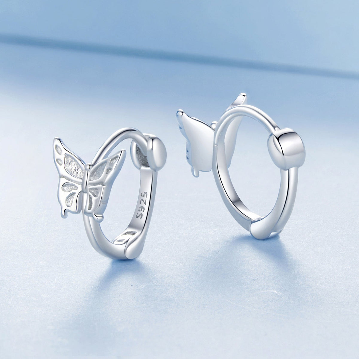 Sterling Silver White Gold Plated Earrings