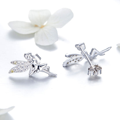 Sterling Silver Cubic Zirconia Pavé Stud Earrings