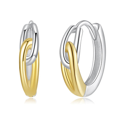 Sterling Silver White Gold and Gold Plated Earrings
