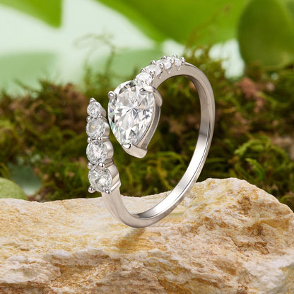 925 Sterling Silver White Gold Plated 1.5ct Moissanite Size E Ring for Women