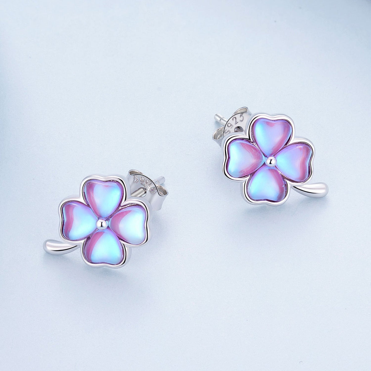 Sterling Silver Transparent Glass Earrings
