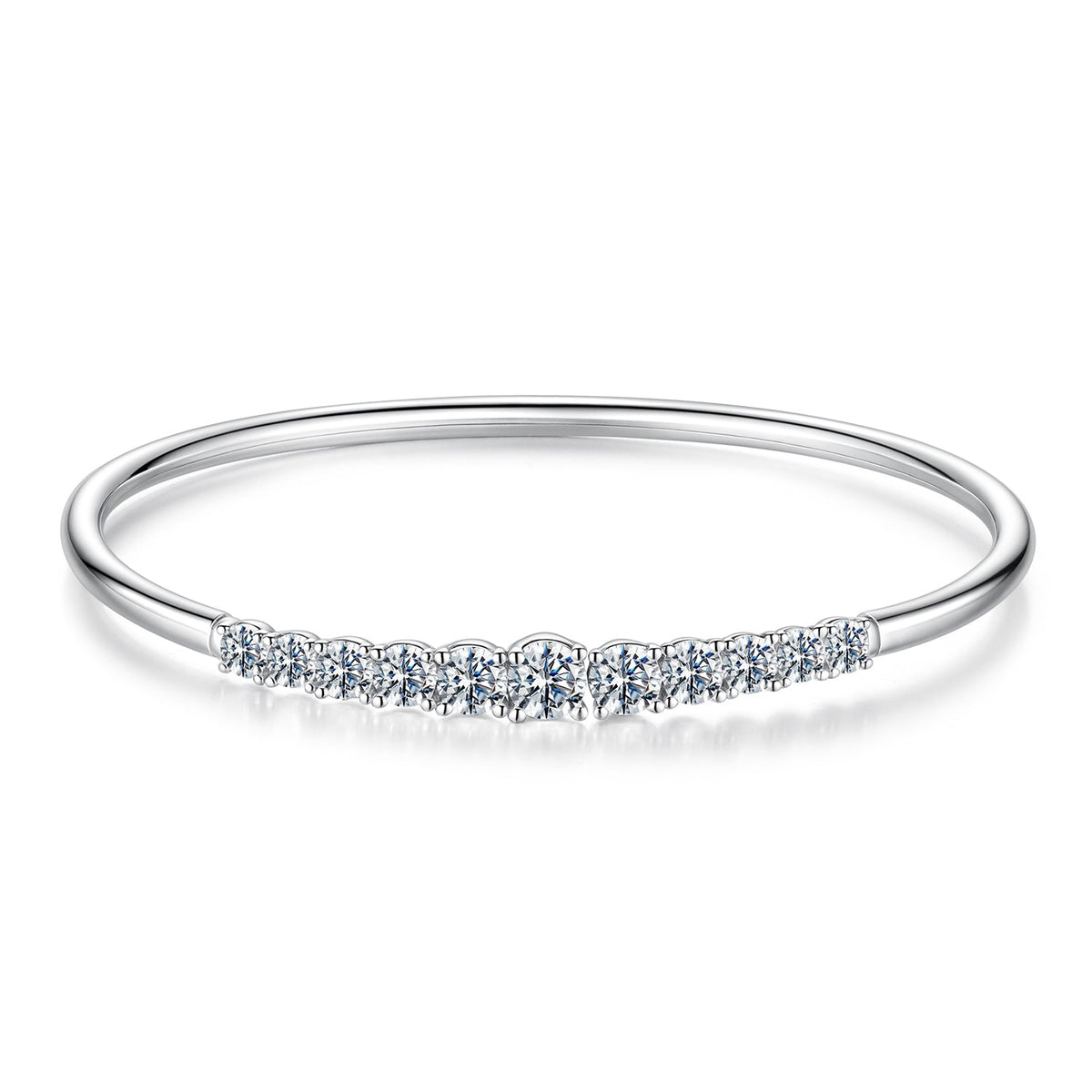 Sterling Silver Moissanite White Gold Plated Bracelet