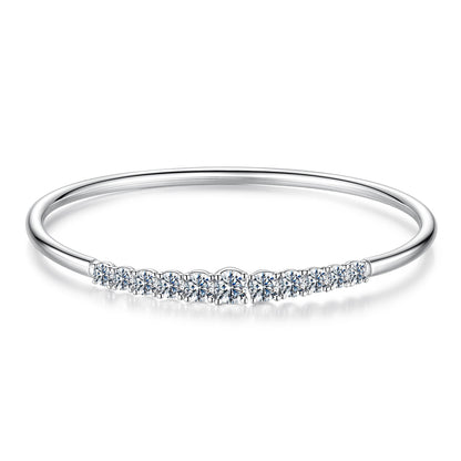 Sterling Silver Moissanite White Gold Plated Bracelet