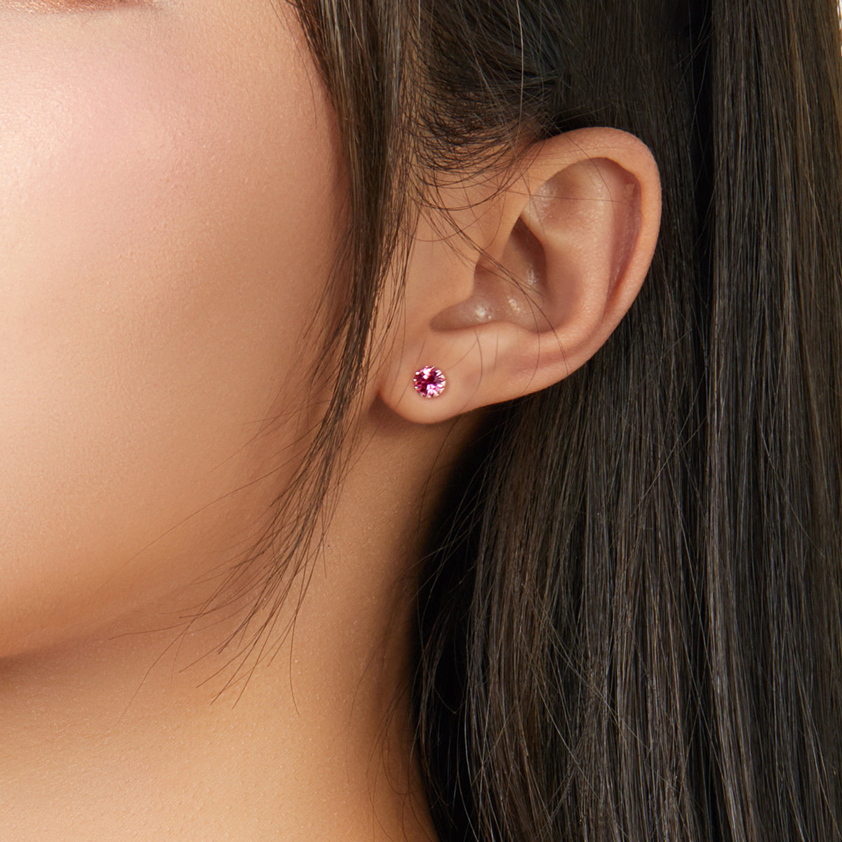 Sterling Silver Cubic Zirconia Pavé Stud Earrings