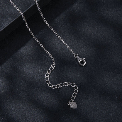Sterling Silver Moissanite and CZ Pavé Pendant Necklace