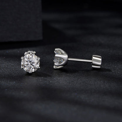 Sterling Silver Moissanite Stud Earrings
