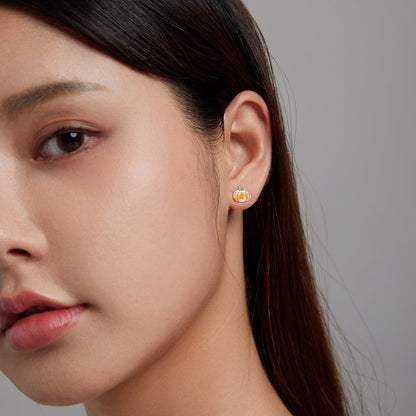 Gold Plated Sterling Silver Enamel Earrings