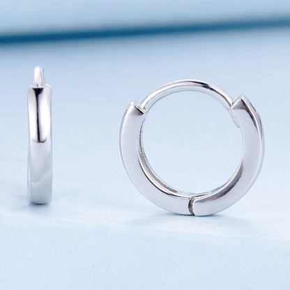 Platinum Plated Sterling Silver Hoop Earrings