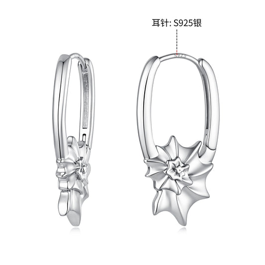 White Gold Plated Hoop Earrings
